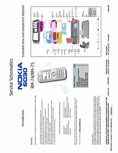 NOKIA 6030 Service manual for NOKIA 6030